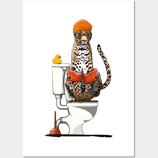 Leopard on the Toilet Posters and Art